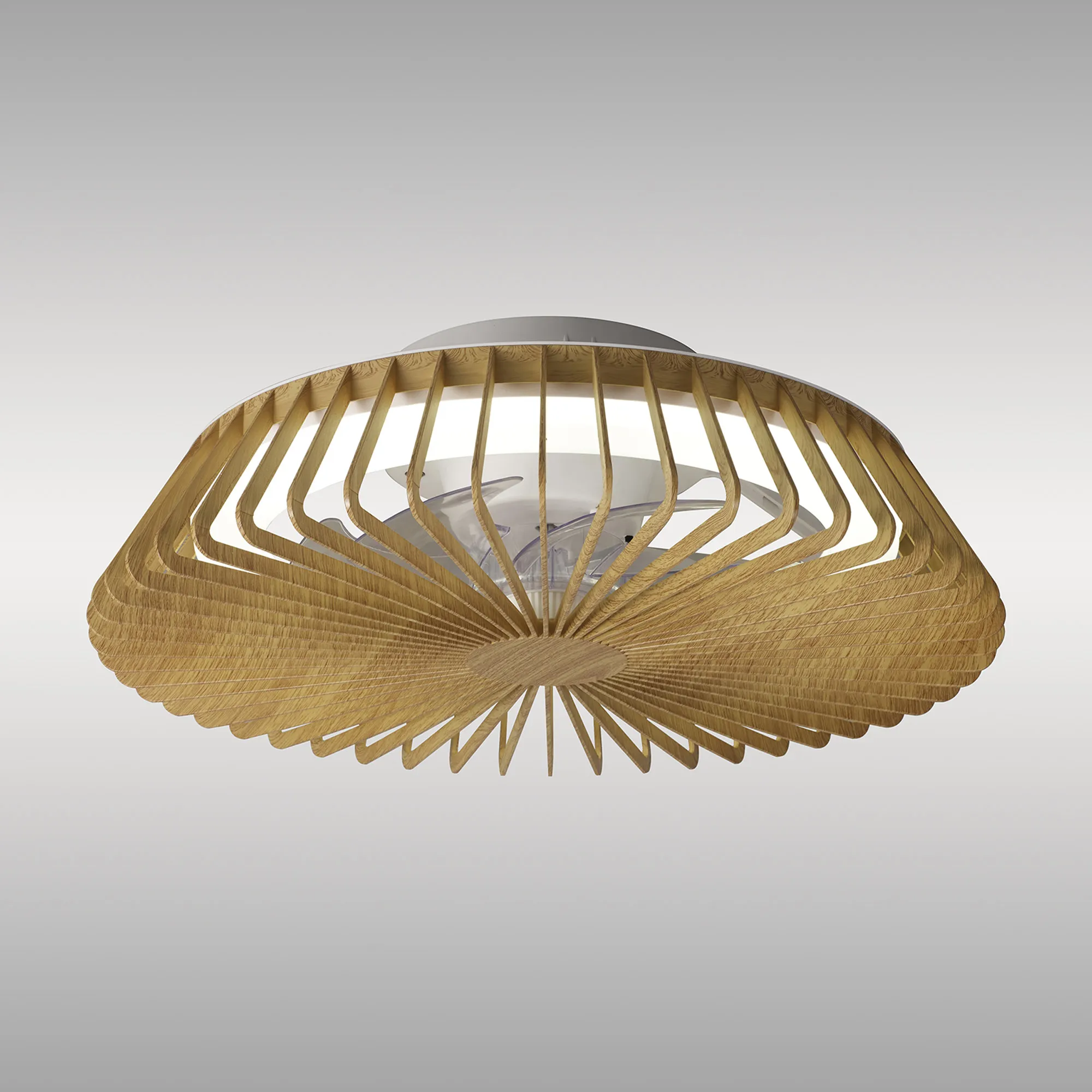 Himalaya Mini Ceiling Light & Fan Dimmable 70W LED Wood M8198  Mantra Himalaya Mini